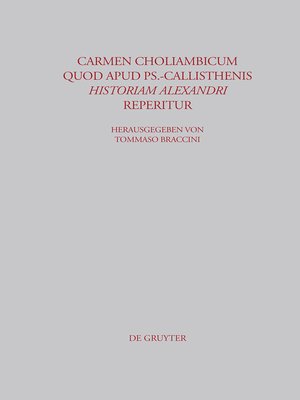 cover image of Carmen choliambicum quod apud Ps.-Callisthenis Historiam Alexandri reperitur